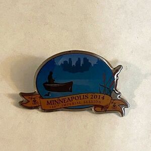 Shriners 140th Imperial Session 2014 Canoe Fishing Enamel Lapel Pin
